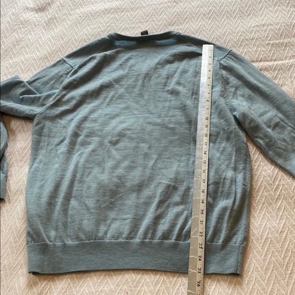 Callaway 100% Merino Wool Turquoise V-Neck Sweater Preppy Business Casual - Picture 8 of 9